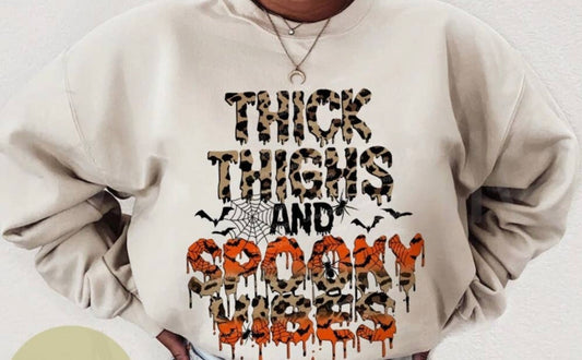 Thick Thighs & Spooky Vibes Pullover