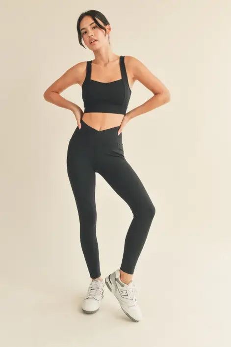 Black Under Control Bra & Legging Set: S / Black