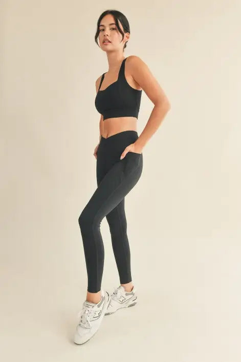 Black Under Control Bra & Legging Set: S / Black