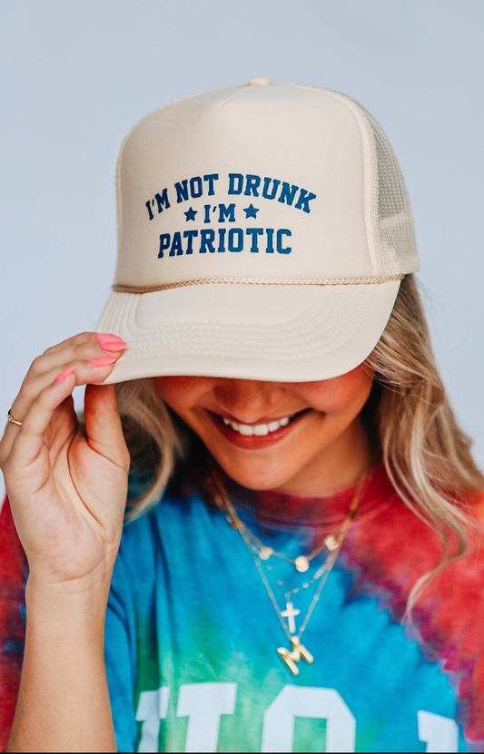 I'm Patriotic Tan Trucker Hat