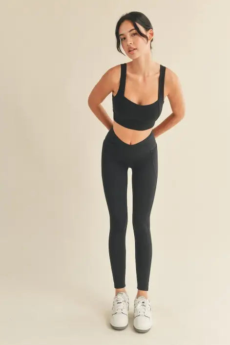 Black Under Control Bra & Legging Set: S / Black