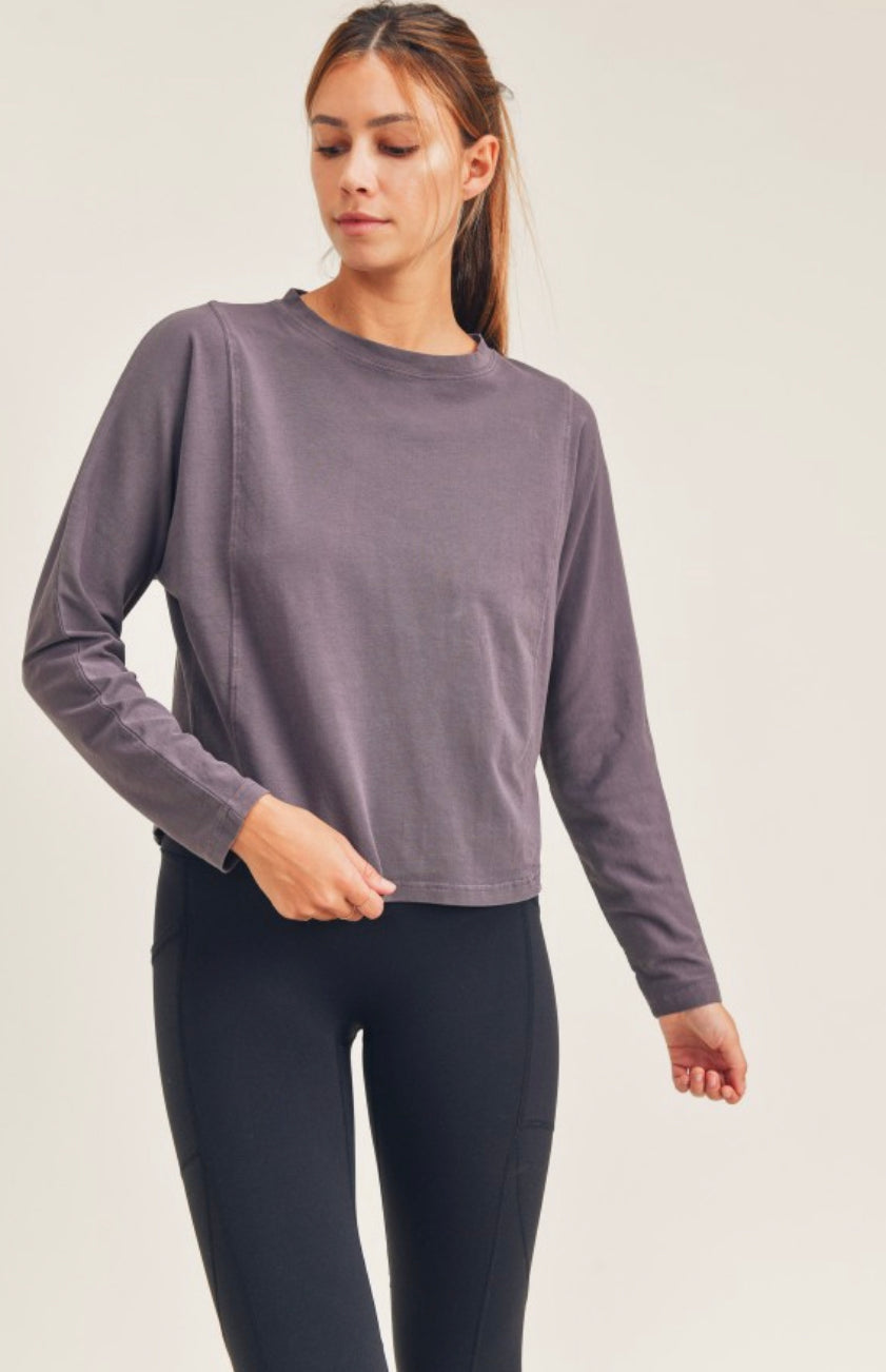 Pima Cotton Hybrid Dolman Paneled Top