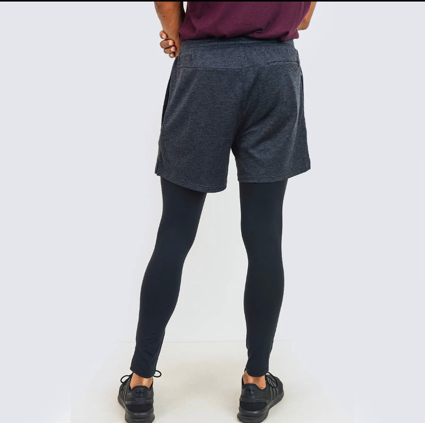 2 in 1 Active Shorts with Fitted Leggings